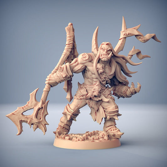 Orc Champion DnD Miniature |  Dungeons and Dragons | D&D | Pathfinder | Frostgrave | War Games |Artisan Guild Modular - Orc Slayer
